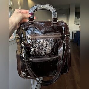 Danier Brown Patent Genuine Leather